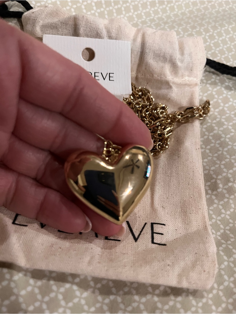 Evereve Gold Carina heart ❤️ drop necklace - Picture 6 of 6